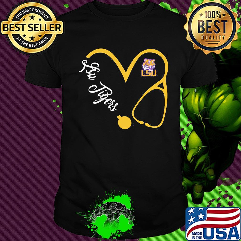 Nurse lsu tigers stethoscope shirt