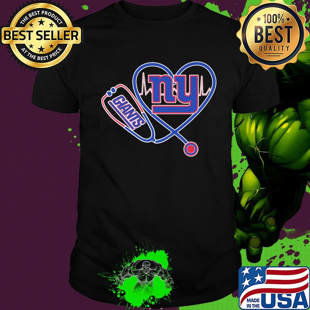Nurse new york giants stethoscope heartbeat shirt