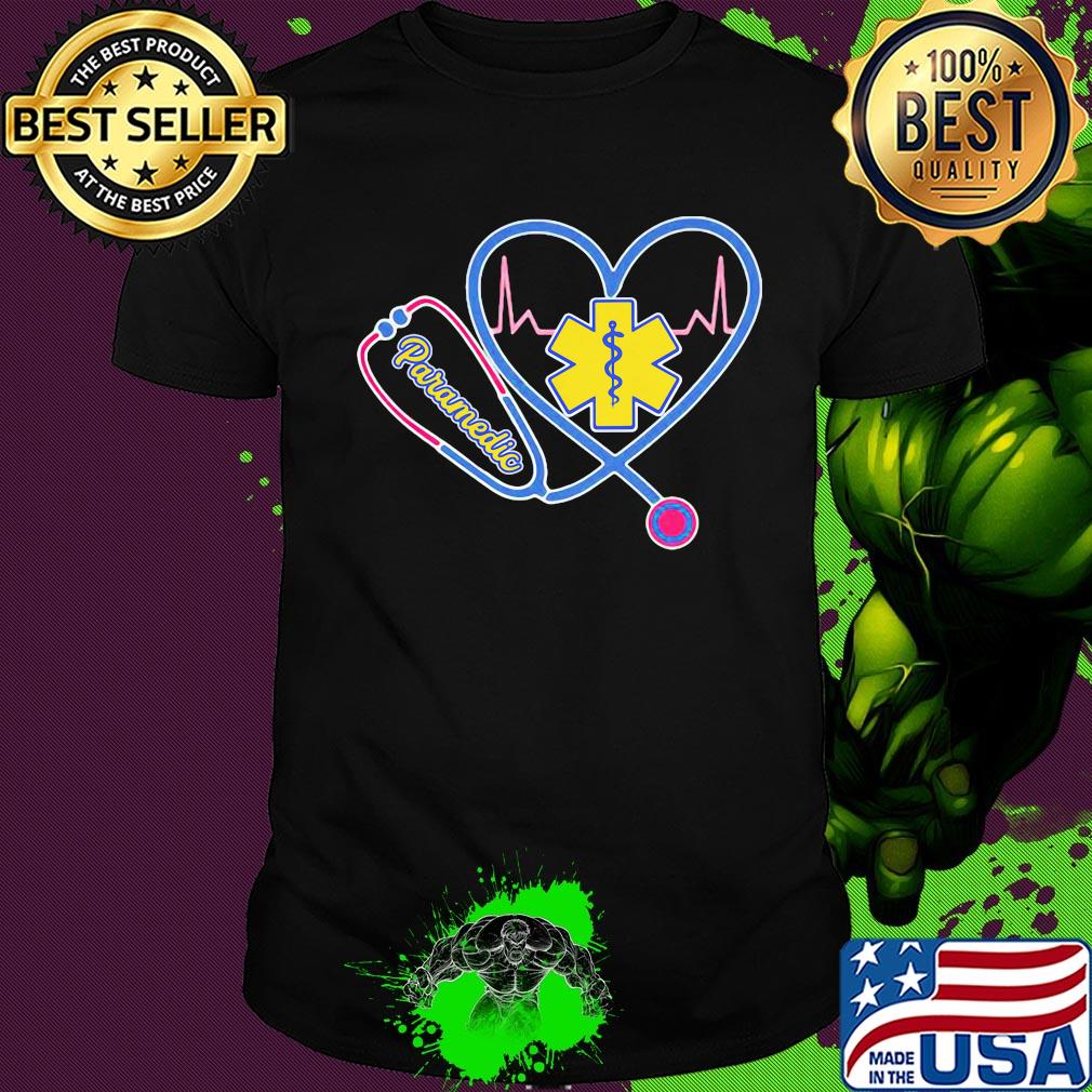 Nurse paramedic stethoscope heartbeat shirt