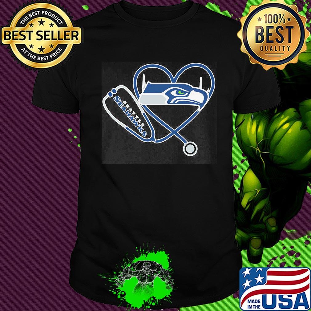 Nurse seattle seahawks stethoscope heartbeat shirt Nurse seattle seahawks stethoscope heartbeat shirt