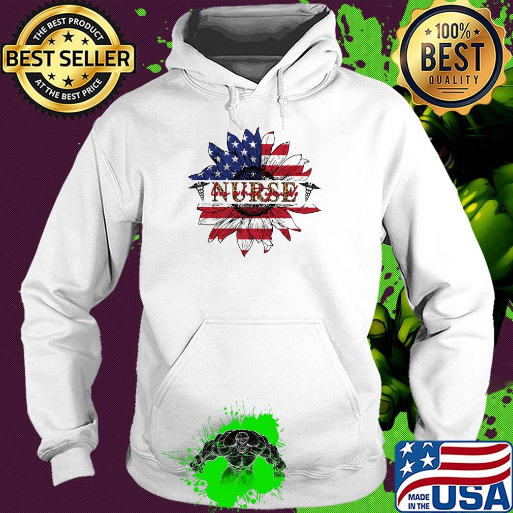 Nurse sunflower American flag veteran Independence Day s Hoodie Nurse sunflower American flag veteran Independence Day s Hoodie
