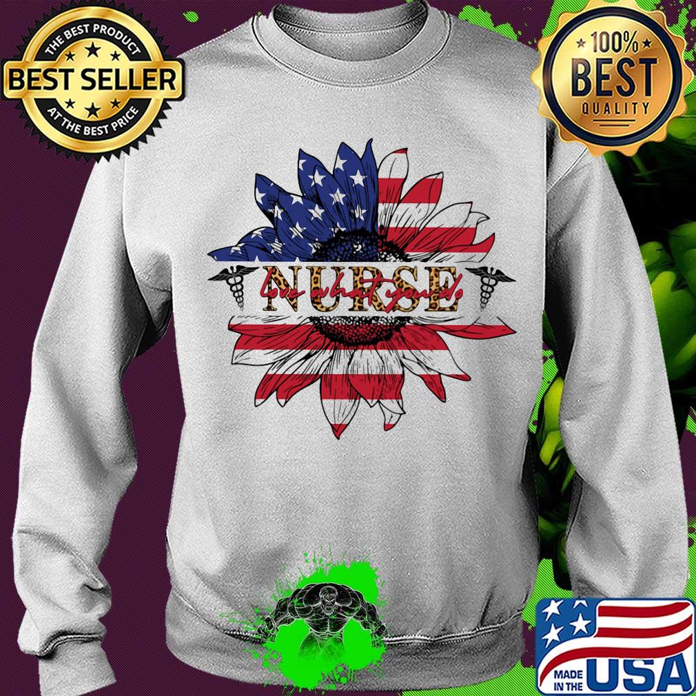 Nurse sunflower American flag veteran Independence Day s Sweater Nurse sunflower American flag veteran Independence Day s Sweater
