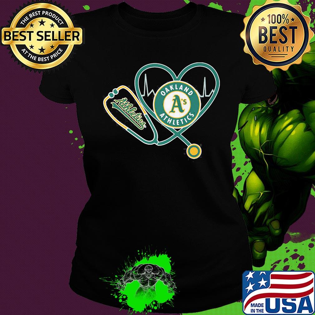 Oakland Athletics nurse heart s Ladies tee Oakland Athletics nurse heart s Ladies tee