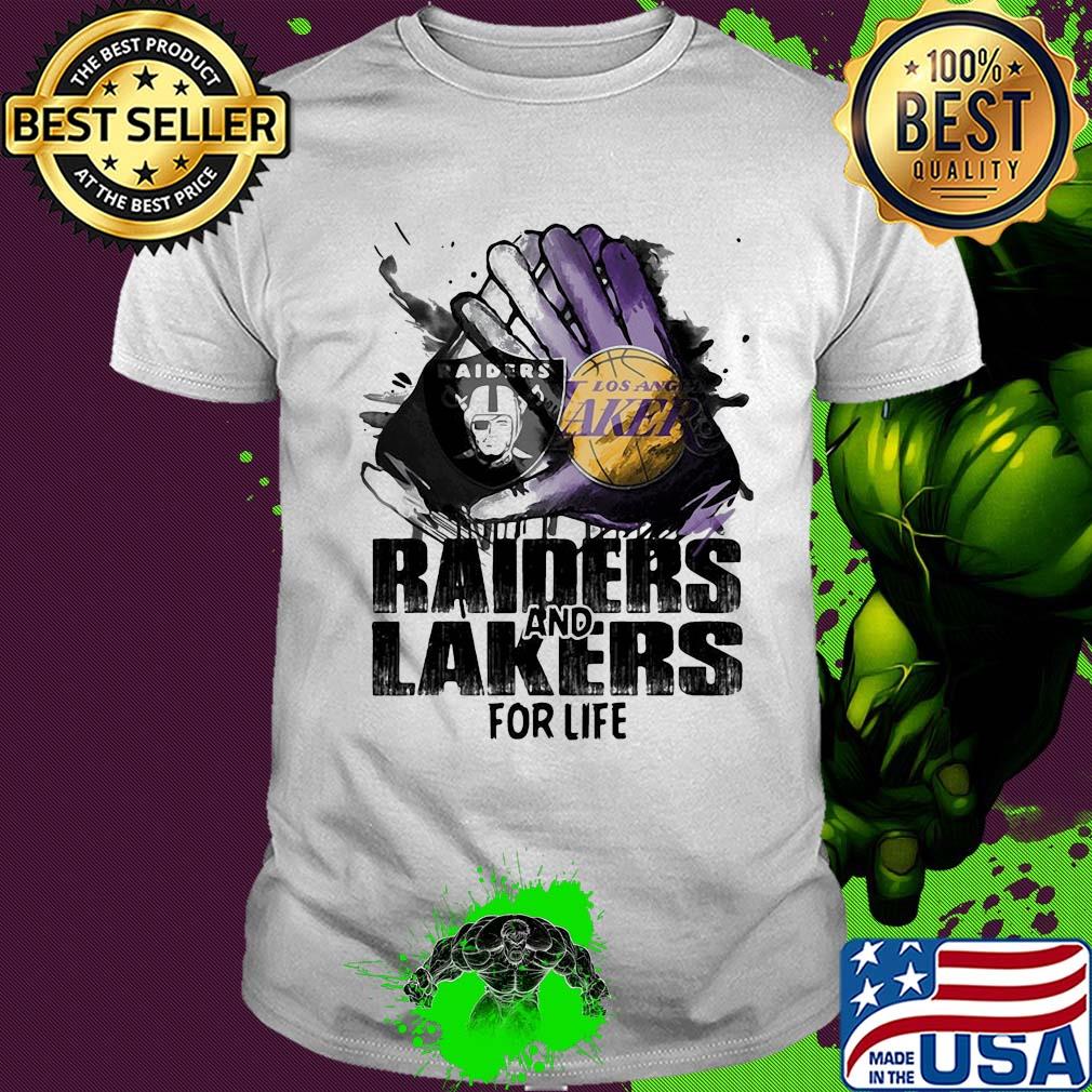 Oakland Raiders and los angeles lakers for life art shirt