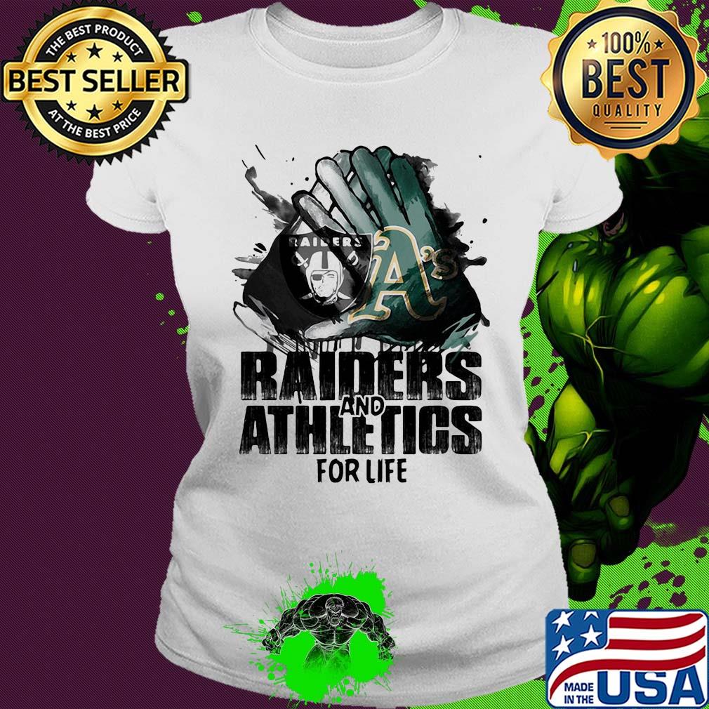 Oakland raiders and oakland athletics for life art s Ladies tee Oakland raiders and oakland athletics for life art s Ladies tee