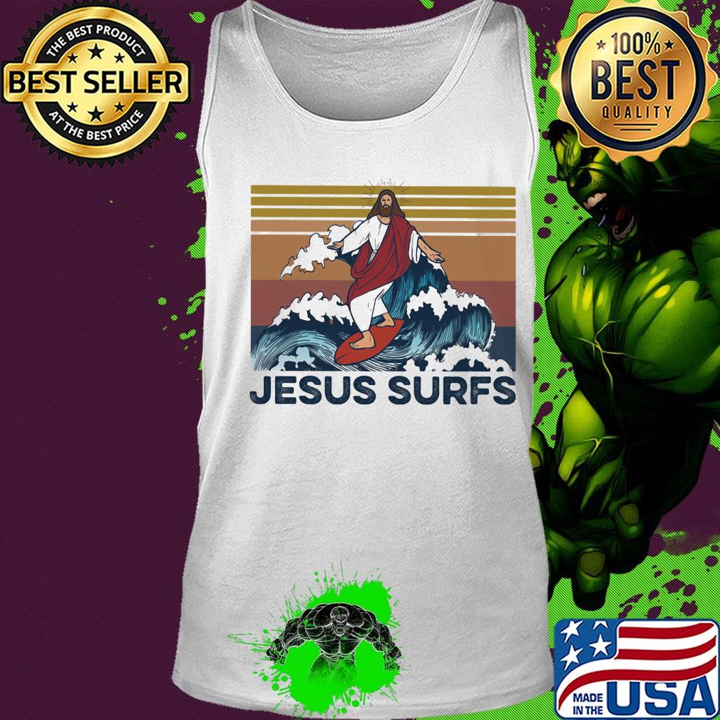 Official Jesus surfs vintage s Tank top Official Jesus surfs vintage s Tank top