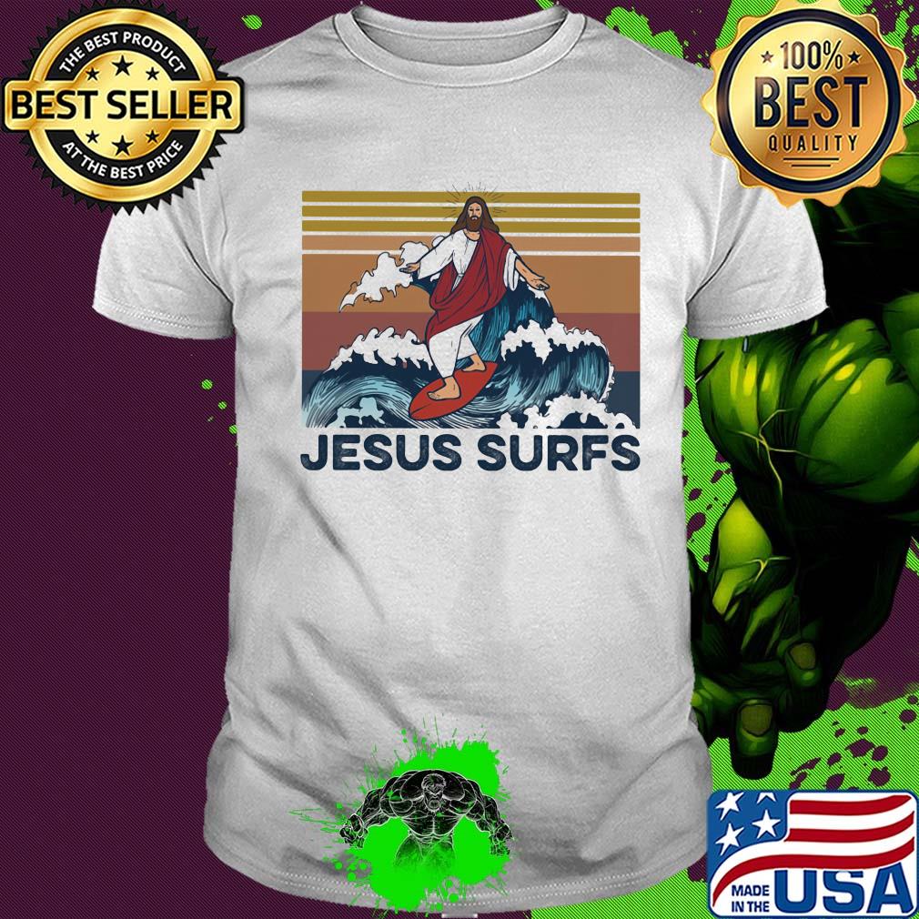 Official Jesus surfs vintage shirt Official Jesus surfs vintage shirt
