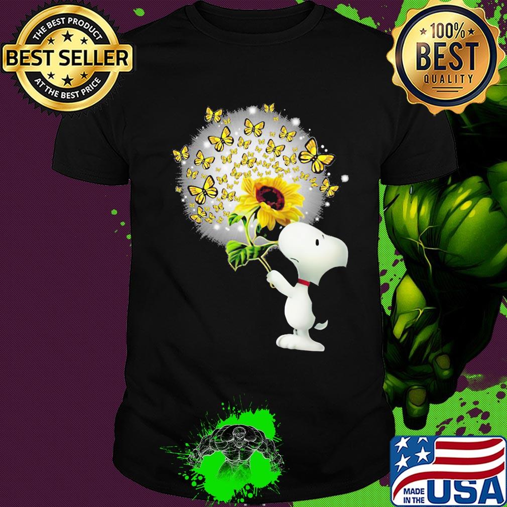 Official Snoopy sunflower and butterfly shirt