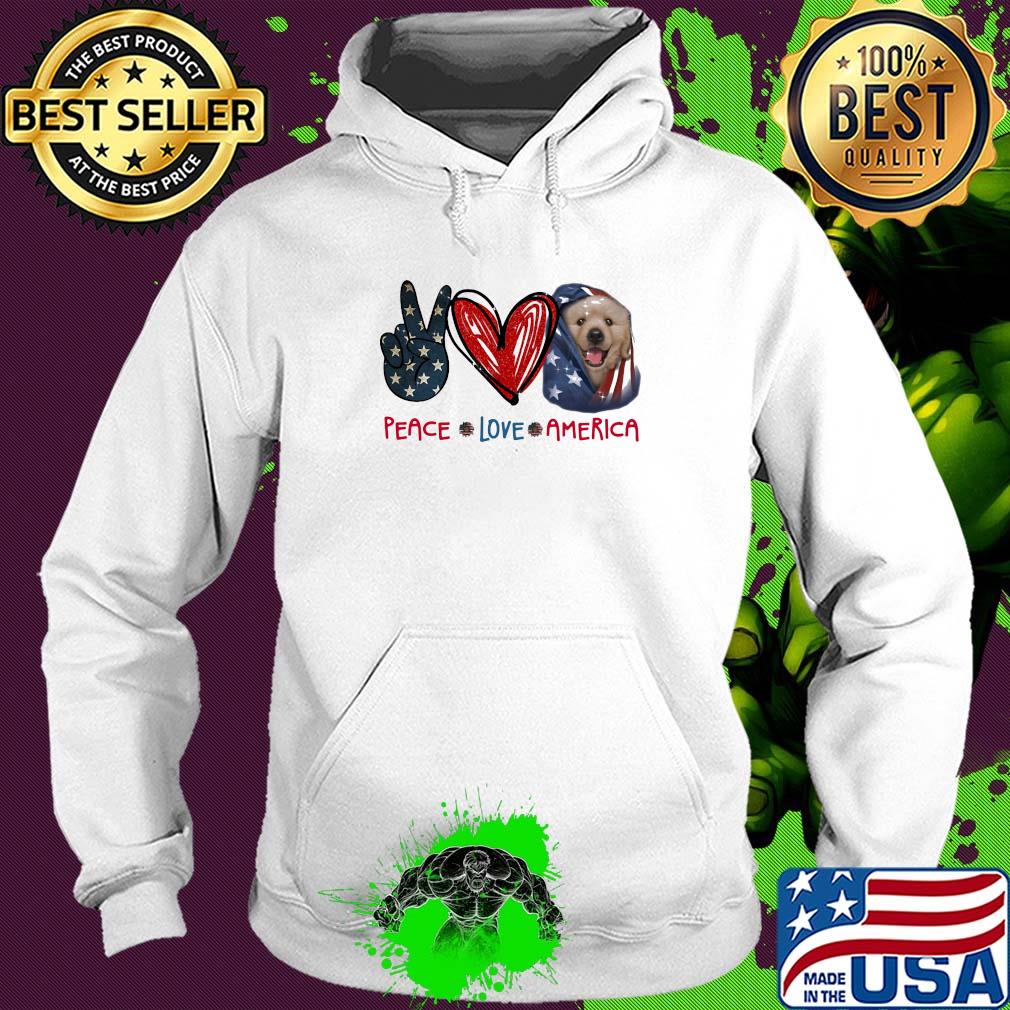 Peace love heart dog American flag veteran Independence Day s Hoodie Peace love heart dog American flag veteran Independence Day s Hoodie