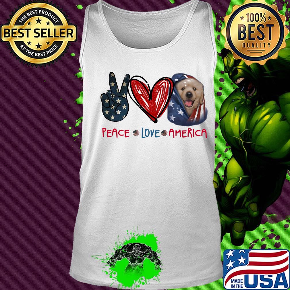 Peace love heart dog American flag veteran Independence Day s Tank top Peace love heart dog American flag veteran Independence Day s Tank top