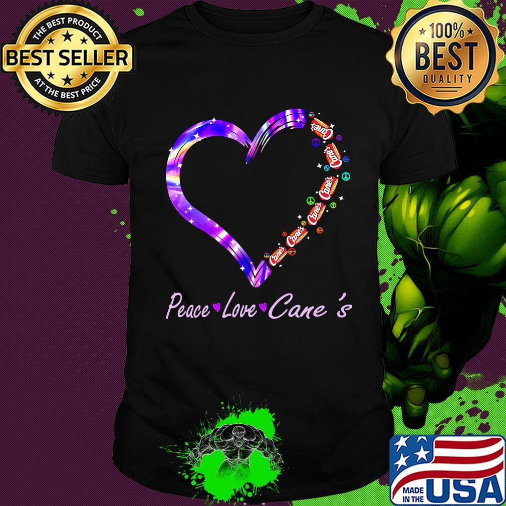 Peace love raising cane's chicken fingers heart shirt