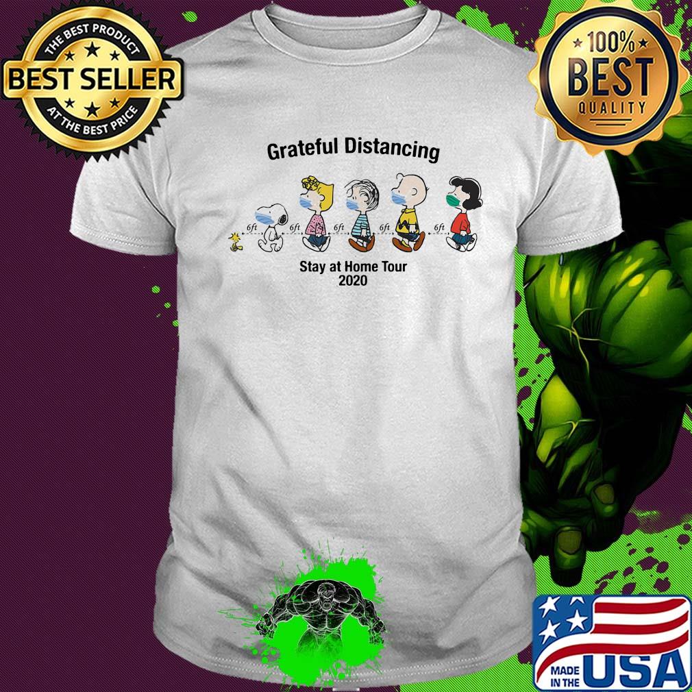 Peanuts mask grateful distancing stay at home tour 2020 shirt