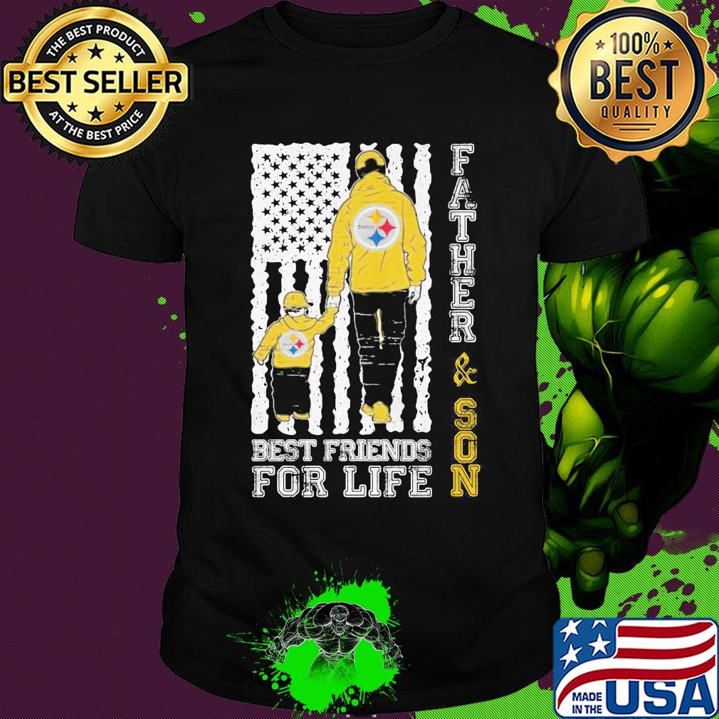 Pittsburgh steelers father and son best friends for life american flag happy father's day shirt