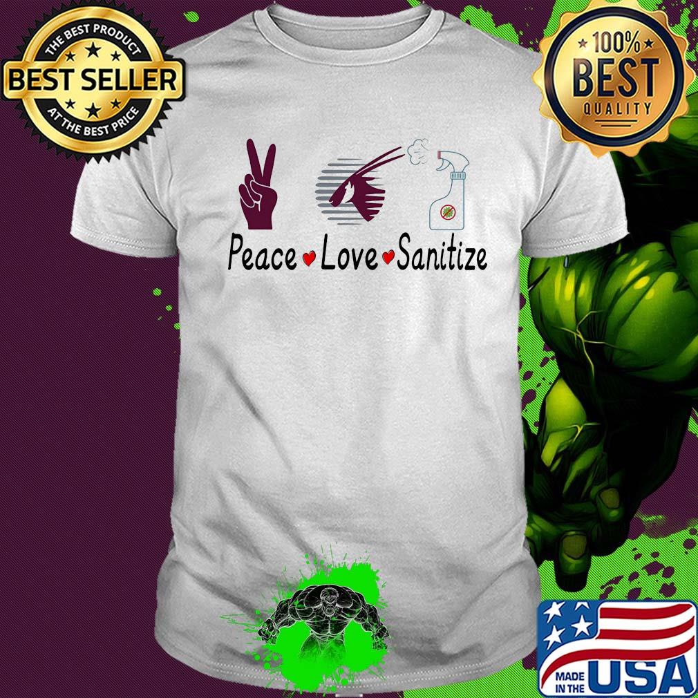 Qatar airways peace love sanitize covid-19 shirt