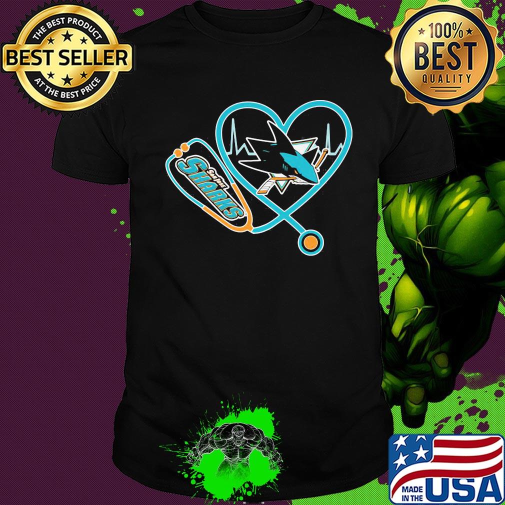 San jose sharks hockey stethoscope heart shirt