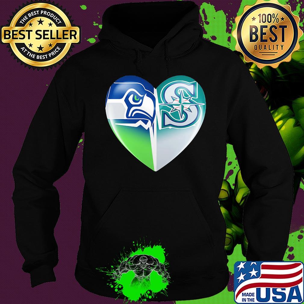 Seattle seahawks and seattle mariners heartbeat heart s Hoodie Seattle seahawks and seattle mariners heartbeat heart s Hoodie