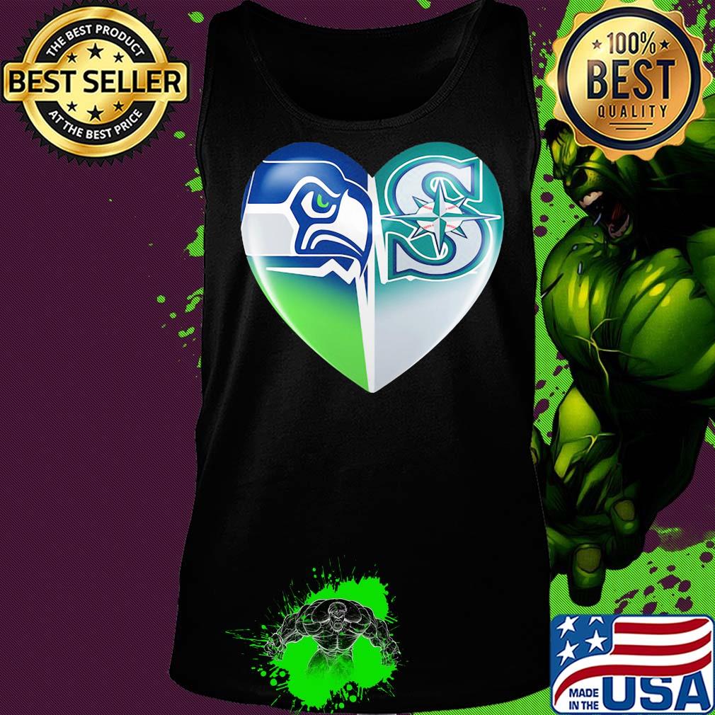 Seattle seahawks and seattle mariners heartbeat heart s Tank top Seattle seahawks and seattle mariners heartbeat heart s Tank top
