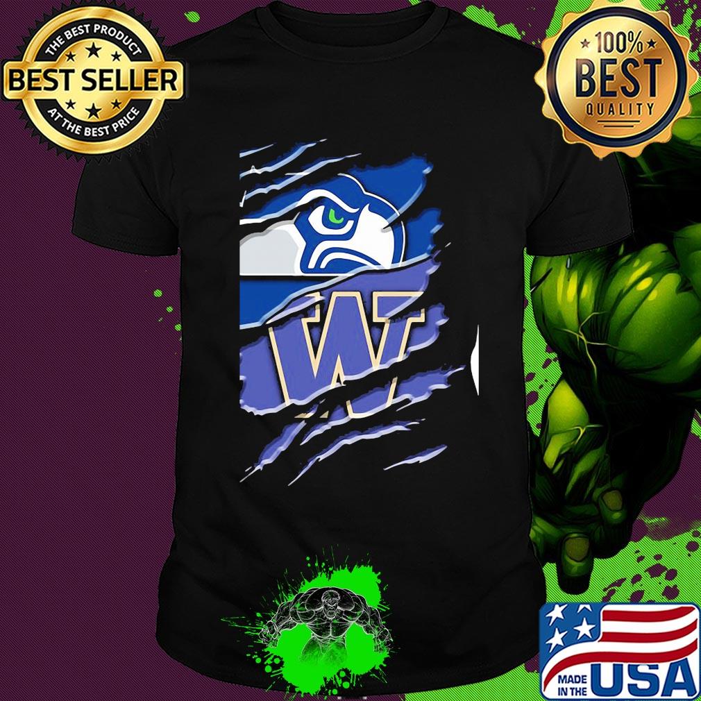 Seattle seahawks and washington huskies football shirt