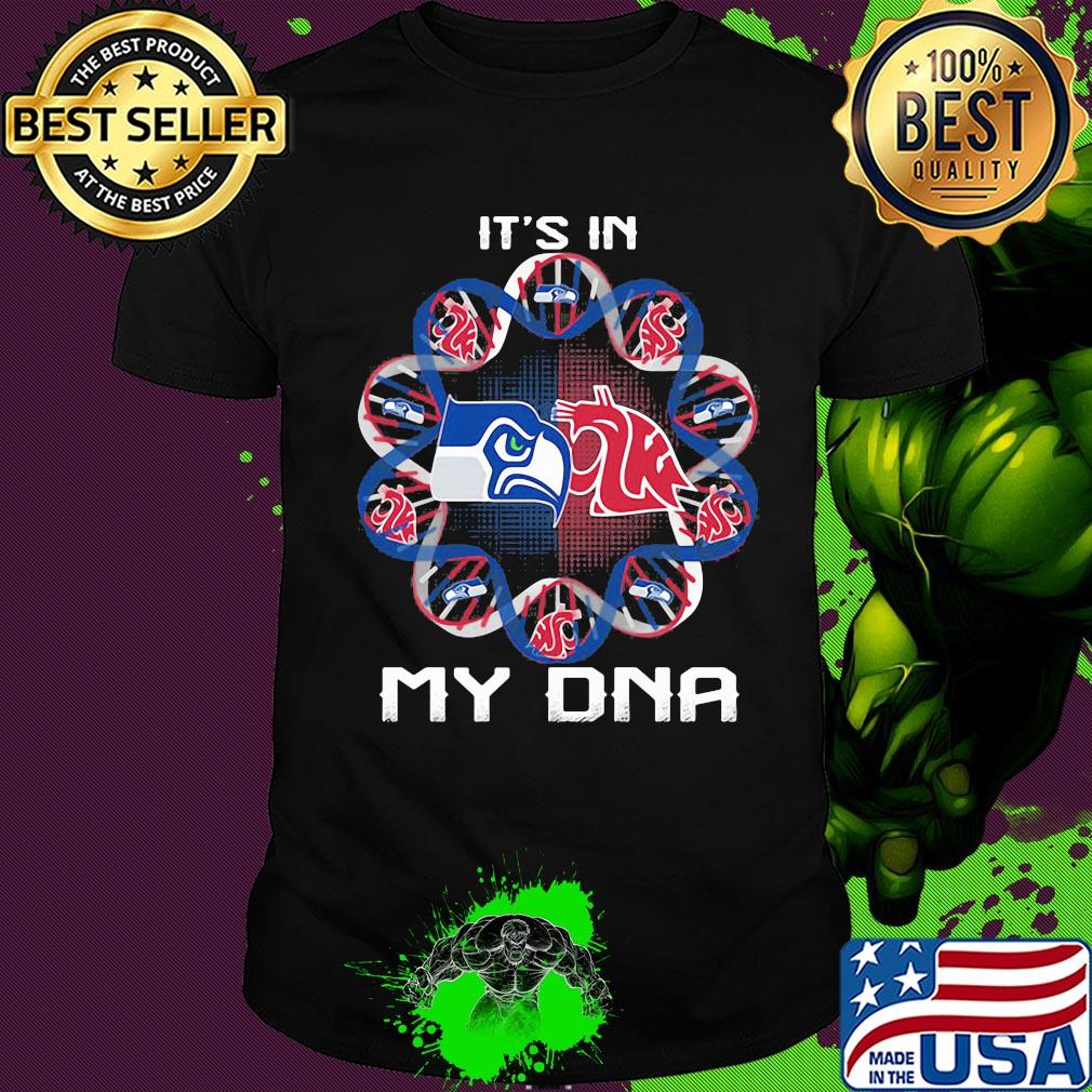 Seattle seahawks and washington state cougars heart it's in my dna shirt