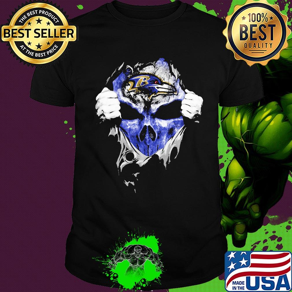 Skull baltimore ravens football logo shirt Skull baltimore ravens football logo shirt