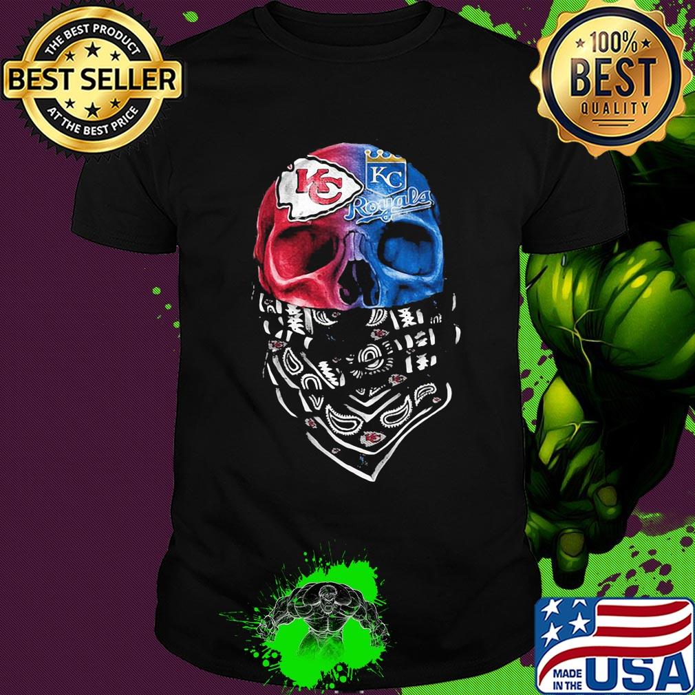 Skull kansas city chiefs and kansas city royals shirt