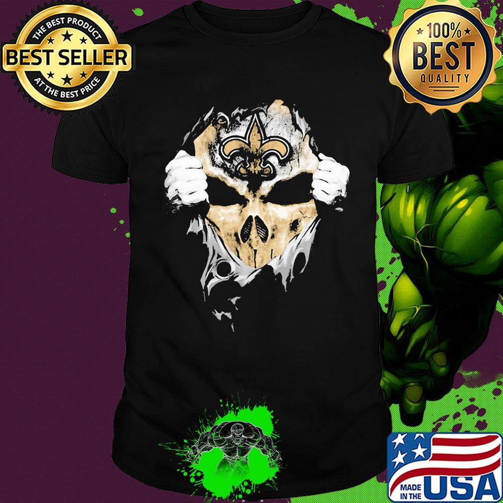 Skull new orleans saints hands shirt