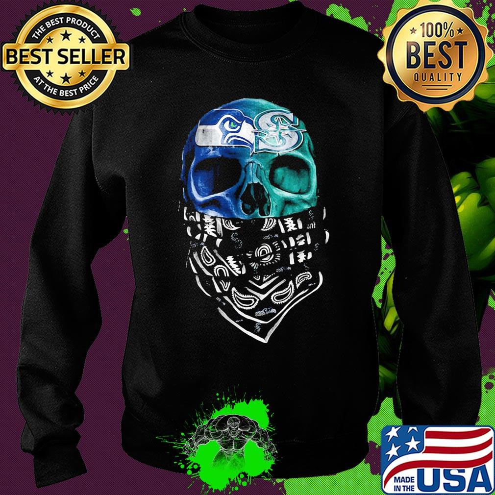 Skull seattle seahawks and seattle mariners s Sweater Skull seattle seahawks and seattle mariners s Sweater