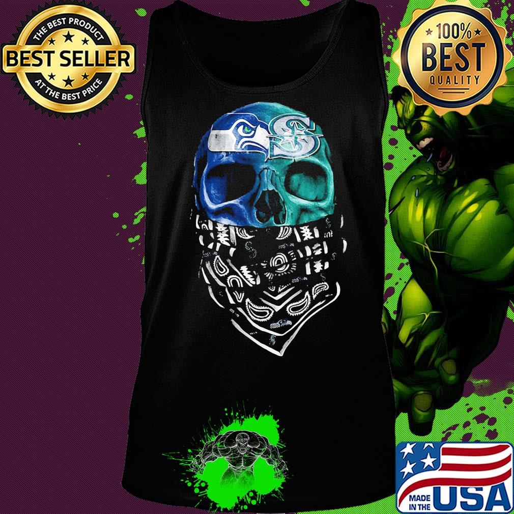 Skull seattle seahawks and seattle mariners s Tank top Skull seattle seahawks and seattle mariners s Tank top