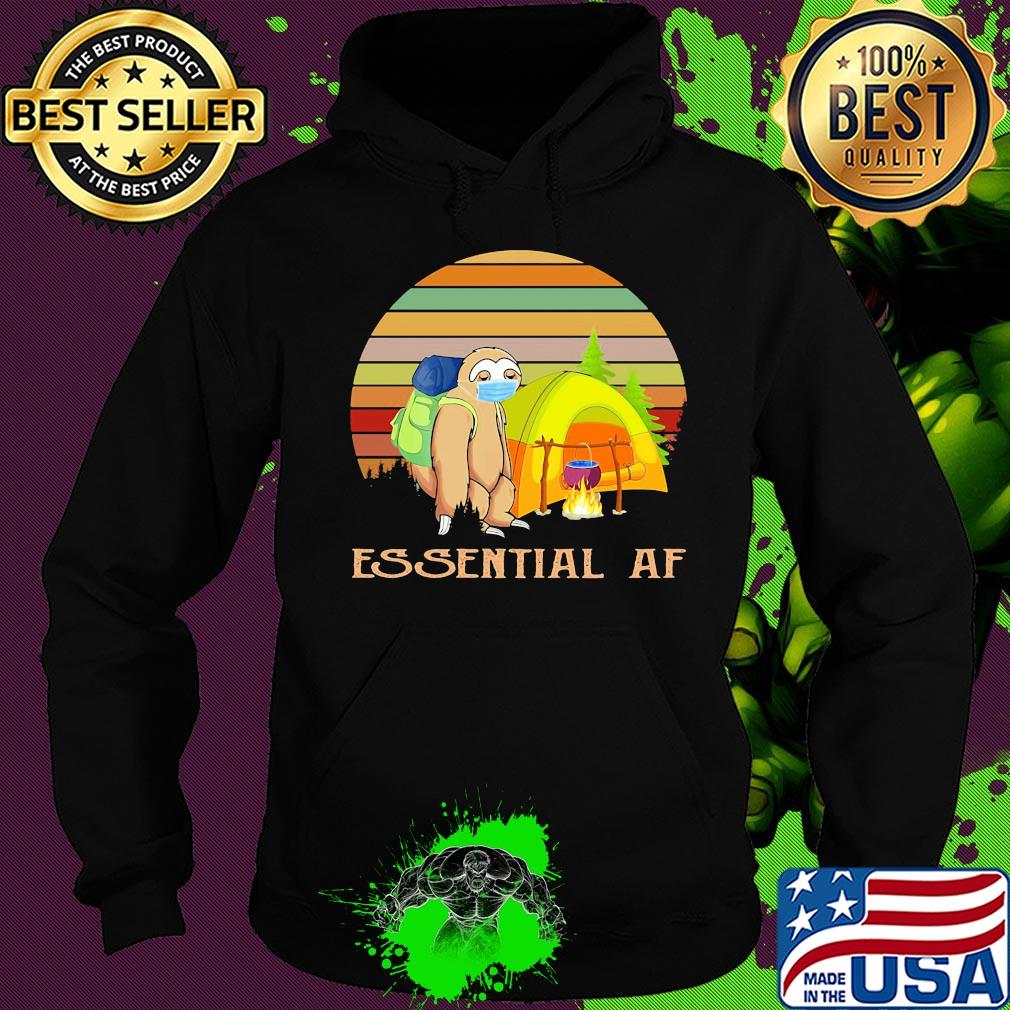 Sloth wear mask camping essential af vintage covid-19 s Hoodie Sloth wear mask camping essential af vintage covid-19 s Hoodie