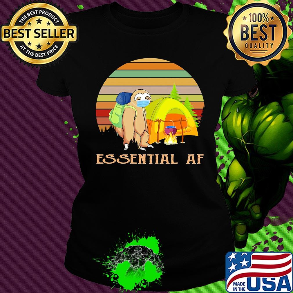 Sloth wear mask camping essential af vintage covid-19 s Ladies tee Sloth wear mask camping essential af vintage covid-19 s Ladies tee
