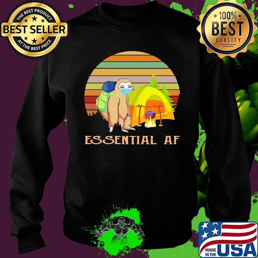 Sloth wear mask camping essential af vintage covid-19 s Sweater Sloth wear mask camping essential af vintage covid-19 s Sweater