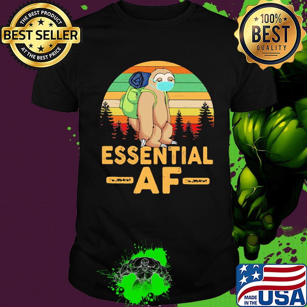 Sloth wear mask essential af vintage covid-19 shirt