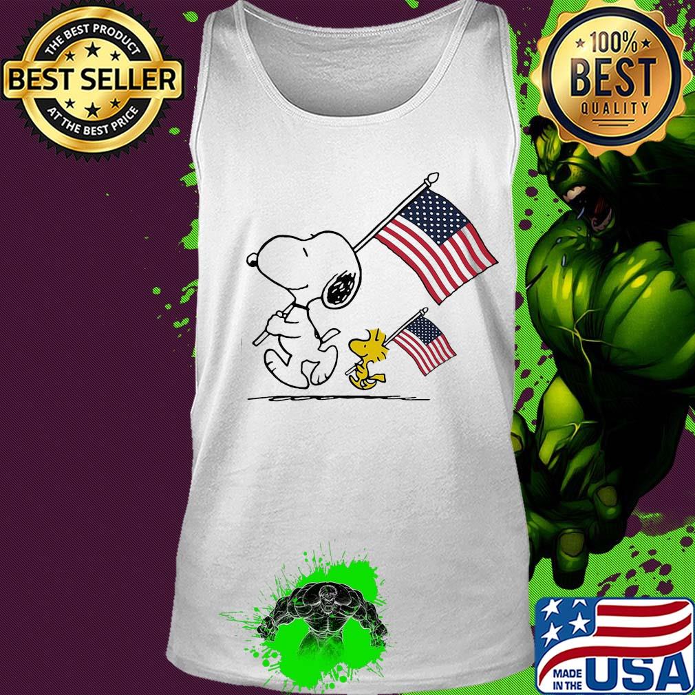 Snoopy and woodstock holding american flag independence day s Tank top Snoopy and woodstock holding american flag independence day s Tank top