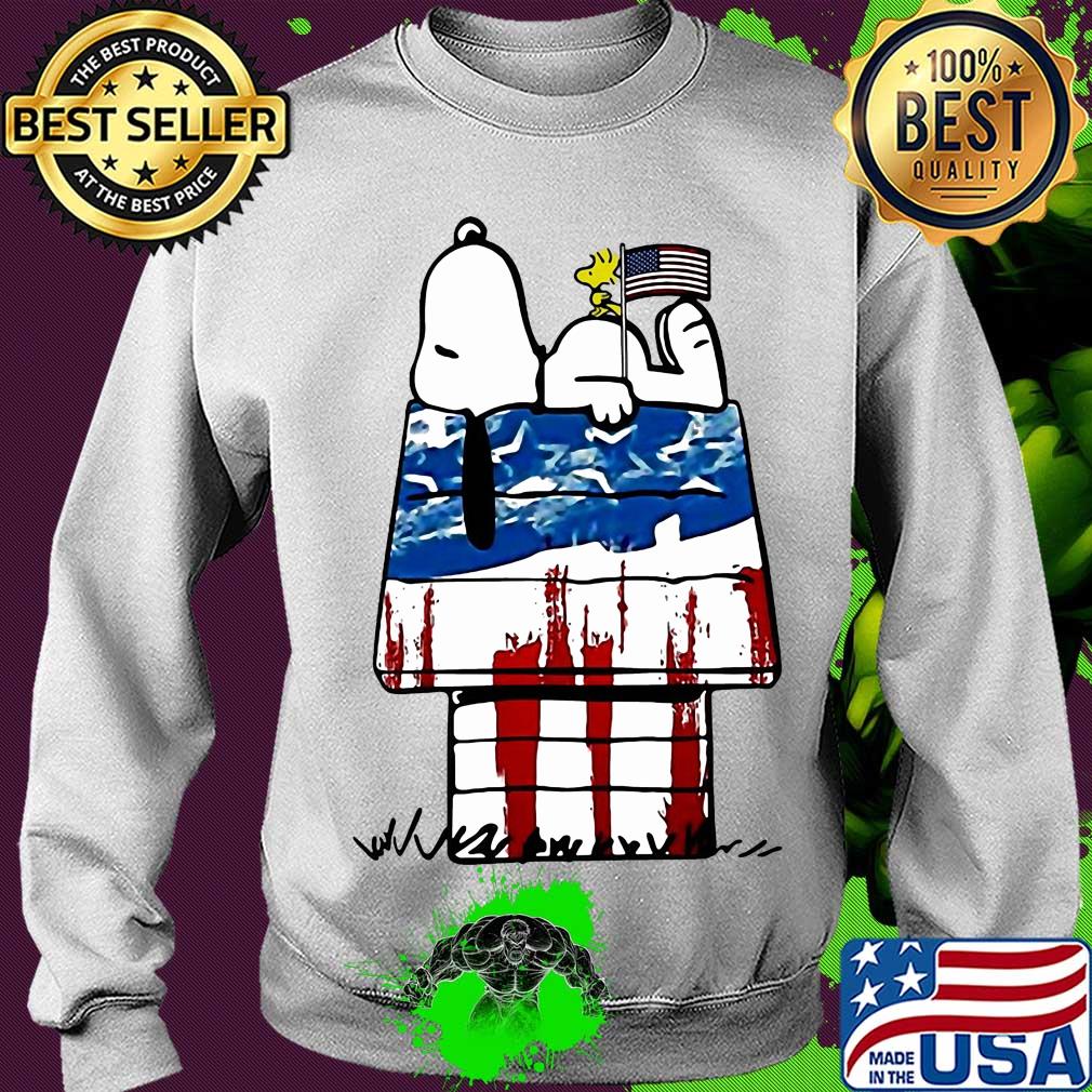 Snoopy and woodstock sleeping house american flag independence day s Sweater Snoopy and woodstock sleeping house american flag independence day s Sweater
