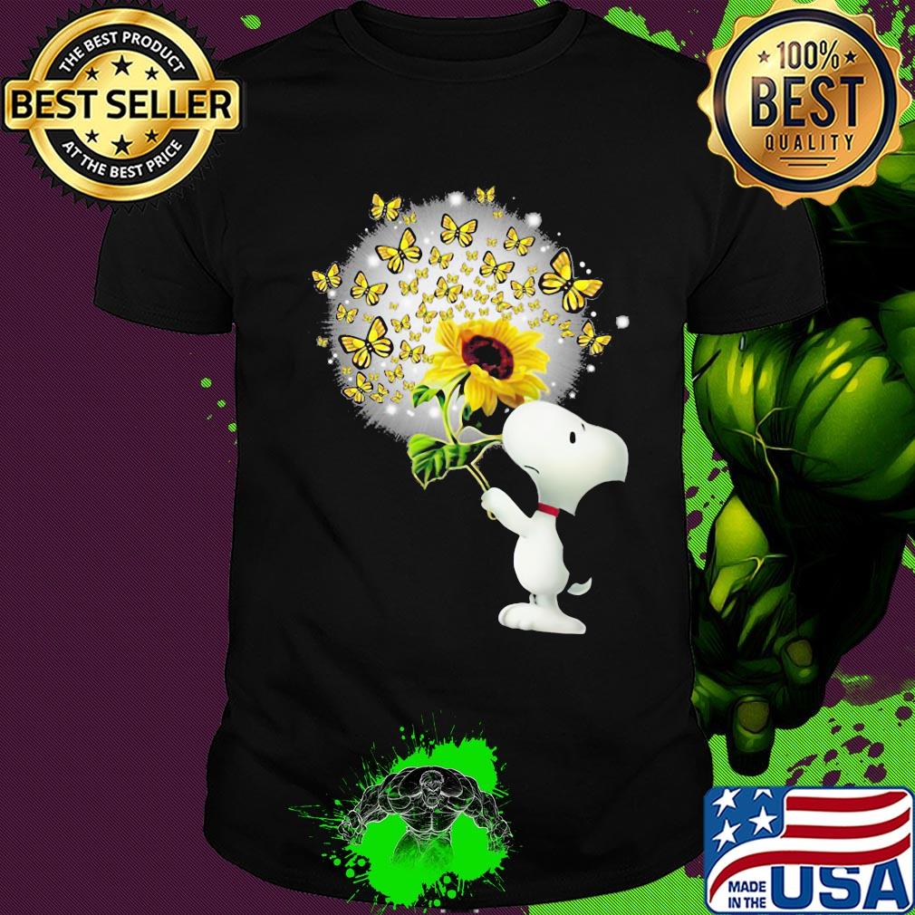Snoopy sunflower and butterfly shirt