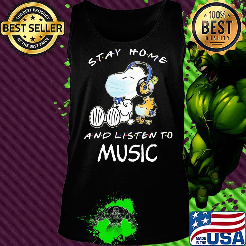 Snoopy wear mask stay home and listen to music covid-19 s Tank top Snoopy wear mask stay home and listen to music covid-19 s Tank top