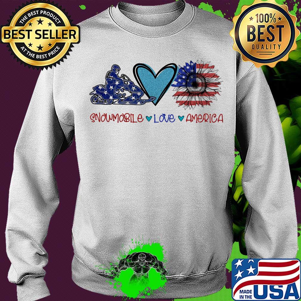 Snowmobile love heart sunflower American flag veteran Independence Day s Sweater Snowmobile love heart sunflower American flag veteran Independence Day s Sweater