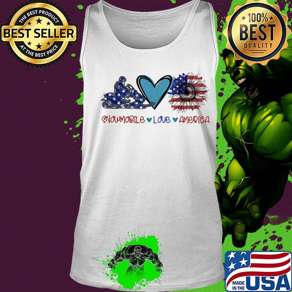 Snowmobile love heart sunflower American flag veteran Independence Day s Tank top Snowmobile love heart sunflower American flag veteran Independence Day s Tank top