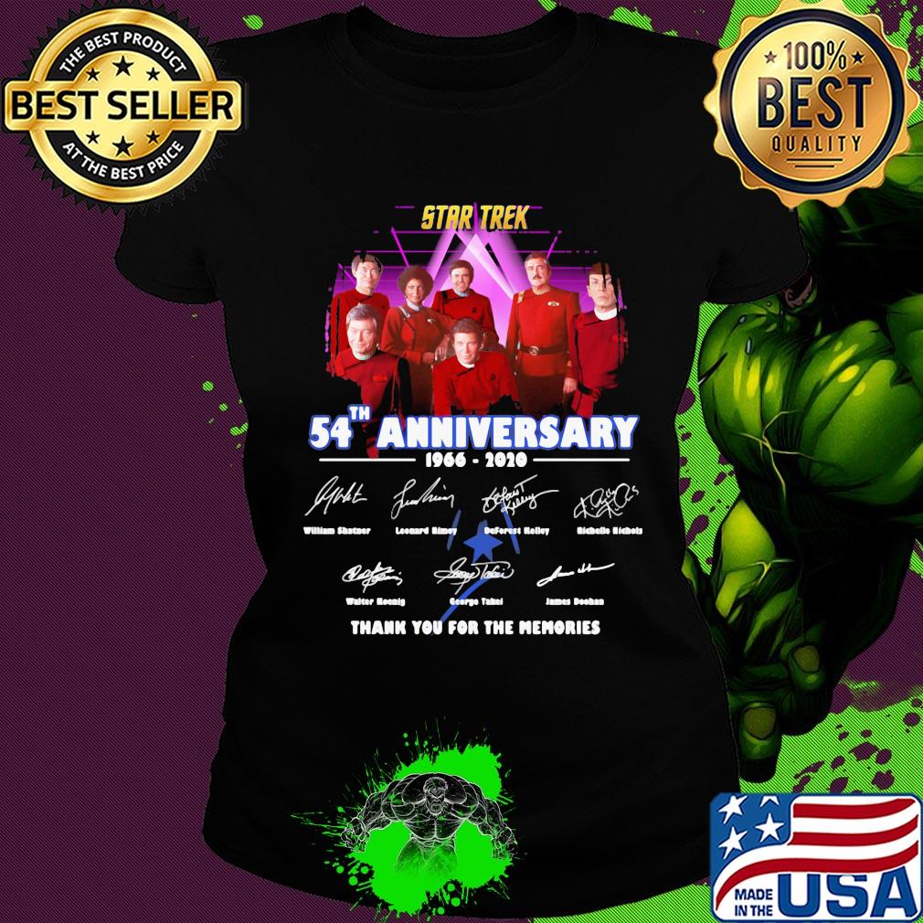 Star trek 54th anniversary 1966 2020 thank you for the memories signatures s Ladies tee Star trek 54th anniversary 1966 2020 thank you for the memories signatures s Ladies tee