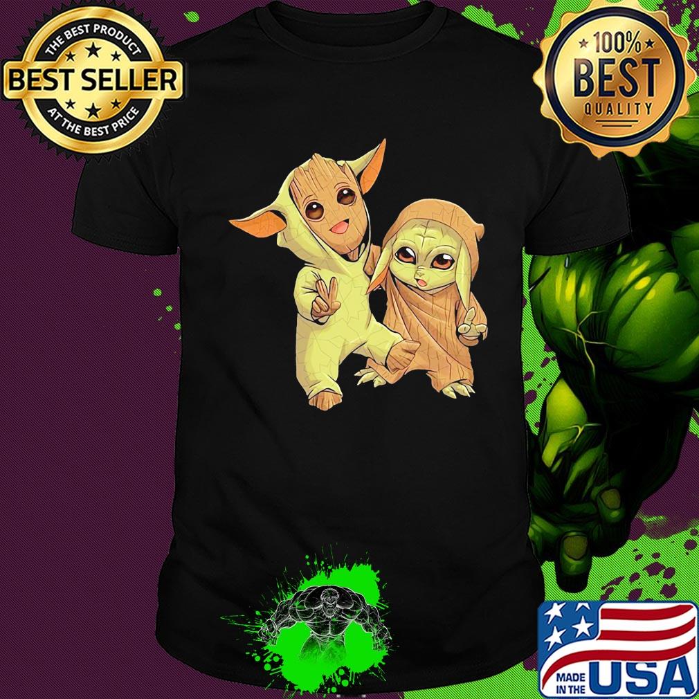 Star wars baby groot and baby yoda shirt