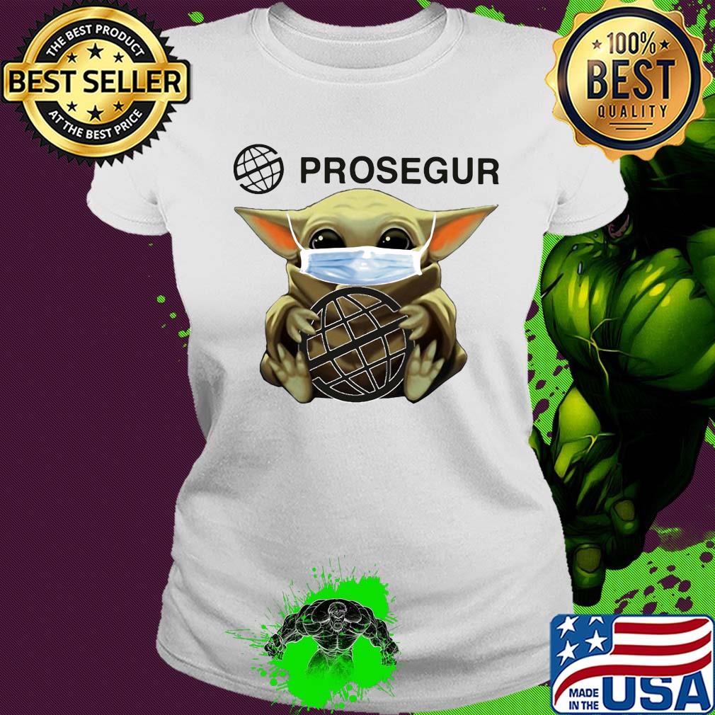 Star wars baby yoda hug prosegur mask covid-19 s Ladies tee Star wars baby yoda hug prosegur mask covid-19 s Ladies tee