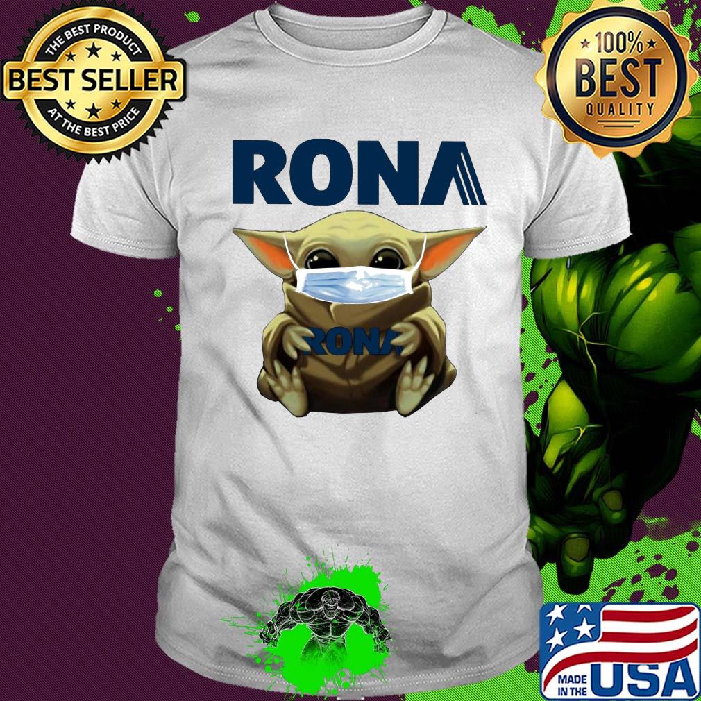 Star wars baby yoda hug rona mask covid-19 shirt