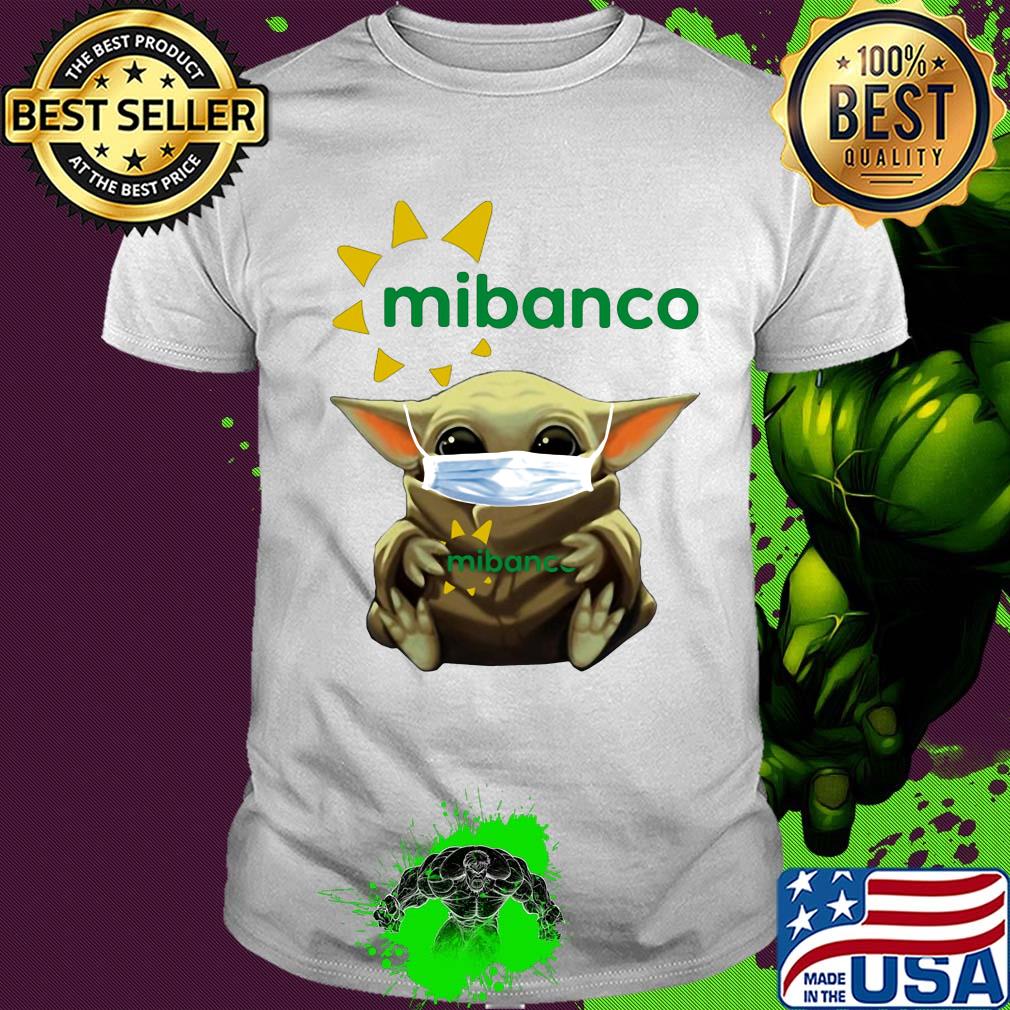 Star wars baby yoda mask hug mibanco shirt