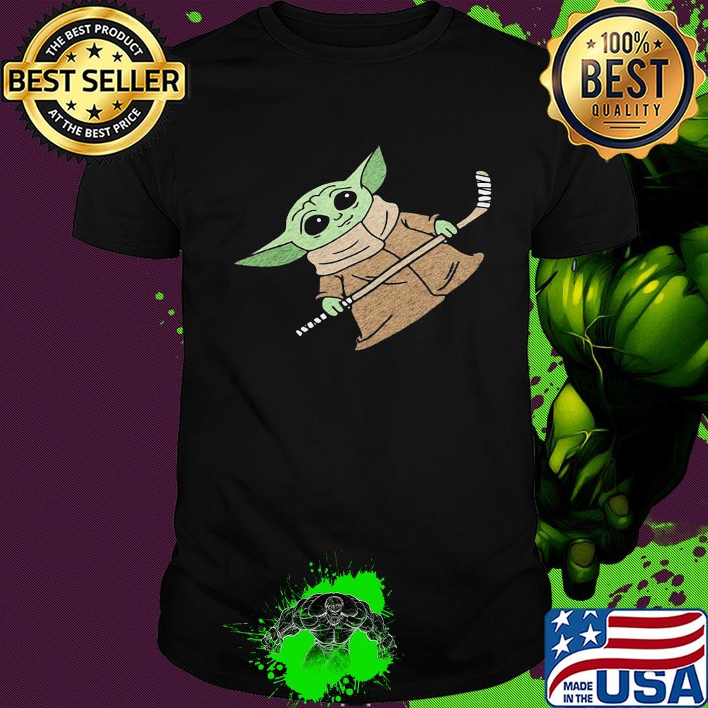 Star wars baby yoda playing hockey shirt