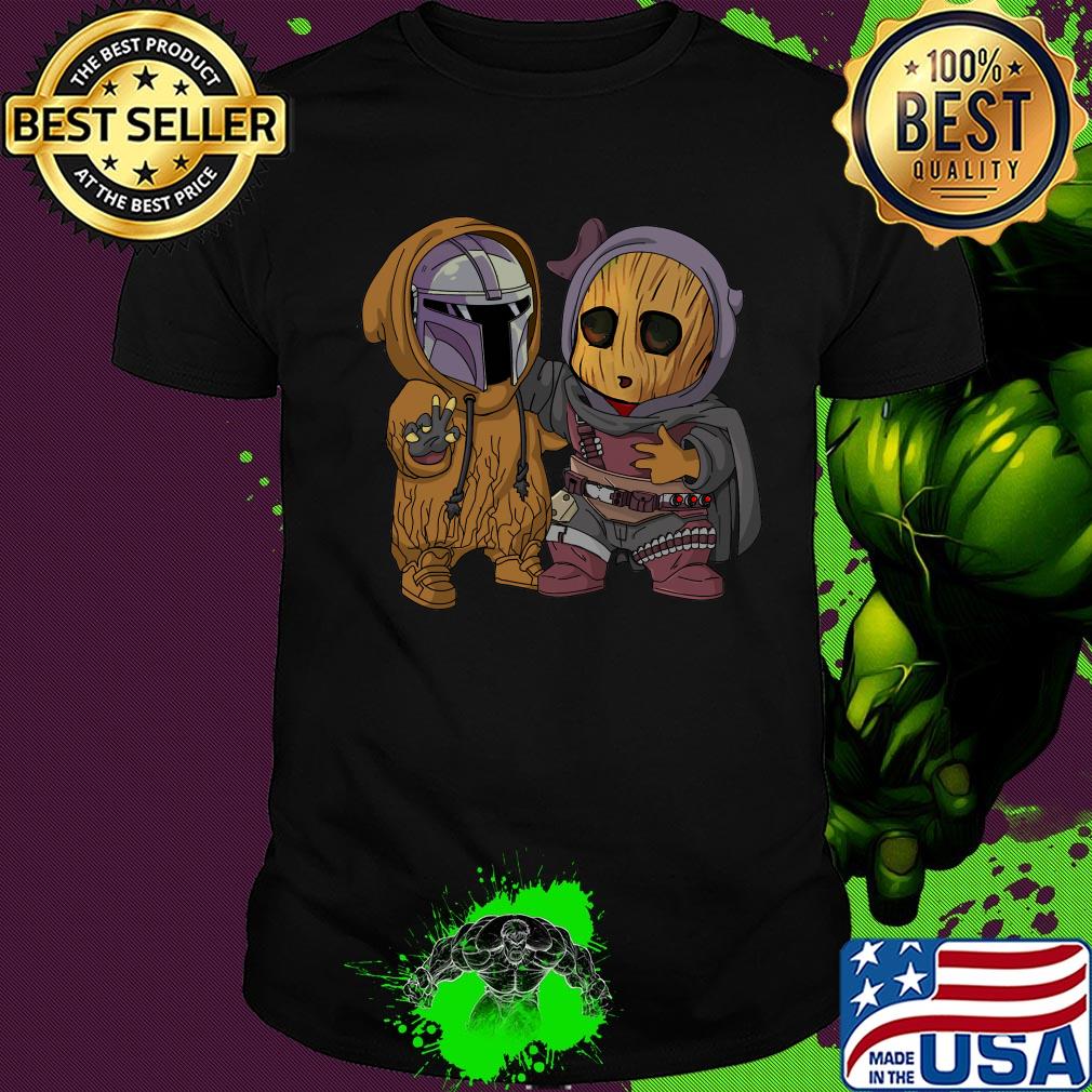 Star wars darth vader and baby groot cartoon shirt
