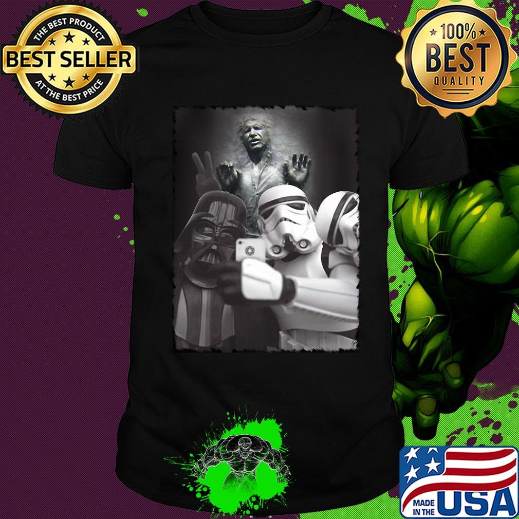 Star wars darth vader and stormtroopers selfie han solo frozen carbonite shirt