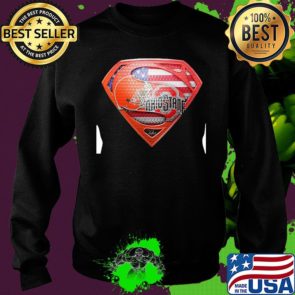 Superman cleveland browns and cleveland indians american flag independence day s Sweater Superman cleveland browns and cleveland indians american flag independence day s Sweater