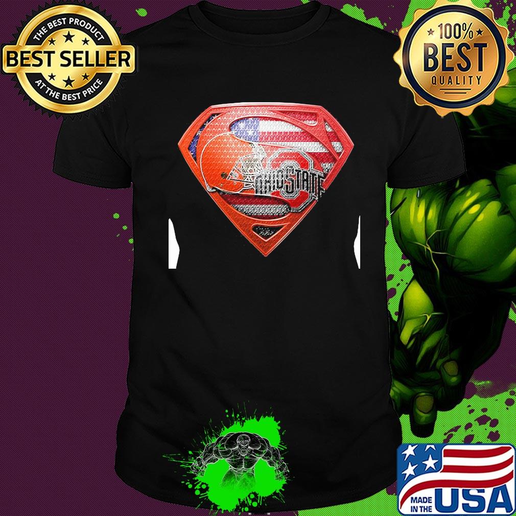 Superman cleveland browns and cleveland indians american flag independence day shirt Superman cleveland browns and cleveland indians american flag independence day shirt