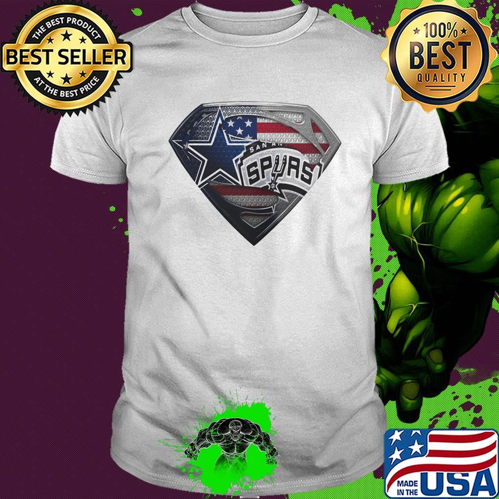 Superman dallas cowboys vs san antonio spurs american flag independence day shirt