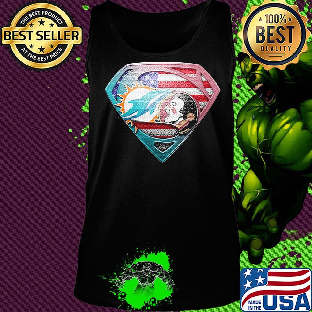 Superman miami dolphins vs florida state american flag independence day s Tank top Superman miami dolphins vs florida state american flag independence day s Tank top